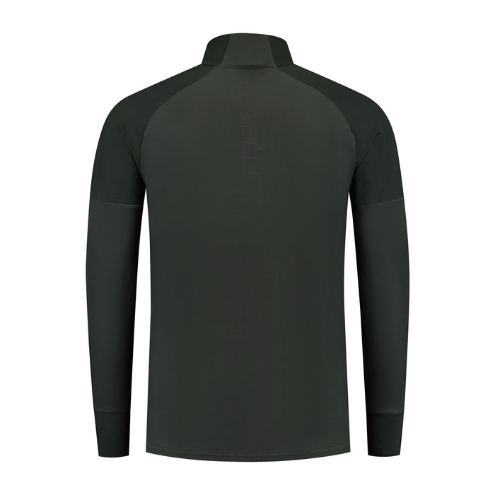 Rogelli Enjoy III hardlooptop lange mouwen heren groen achterkant.