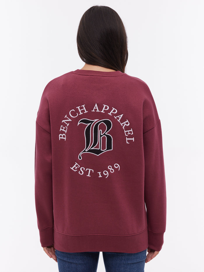Erlna Red BU028 Crews Oversized Embroidery Shot 2