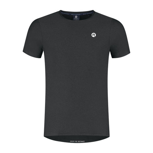 Rogelli Essential hardloopshirt korte mouw heren zwart voorkant.