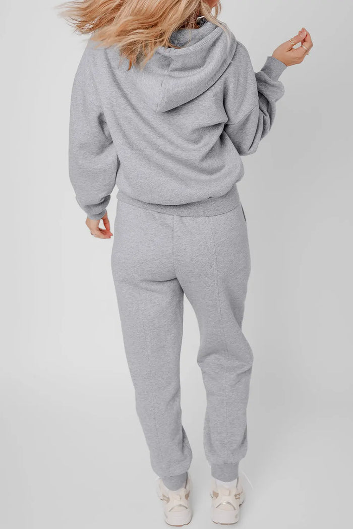 Exposed Seams Hoodie and Joggers Activewear Co-ord Set - Activewear/Activewear Sets