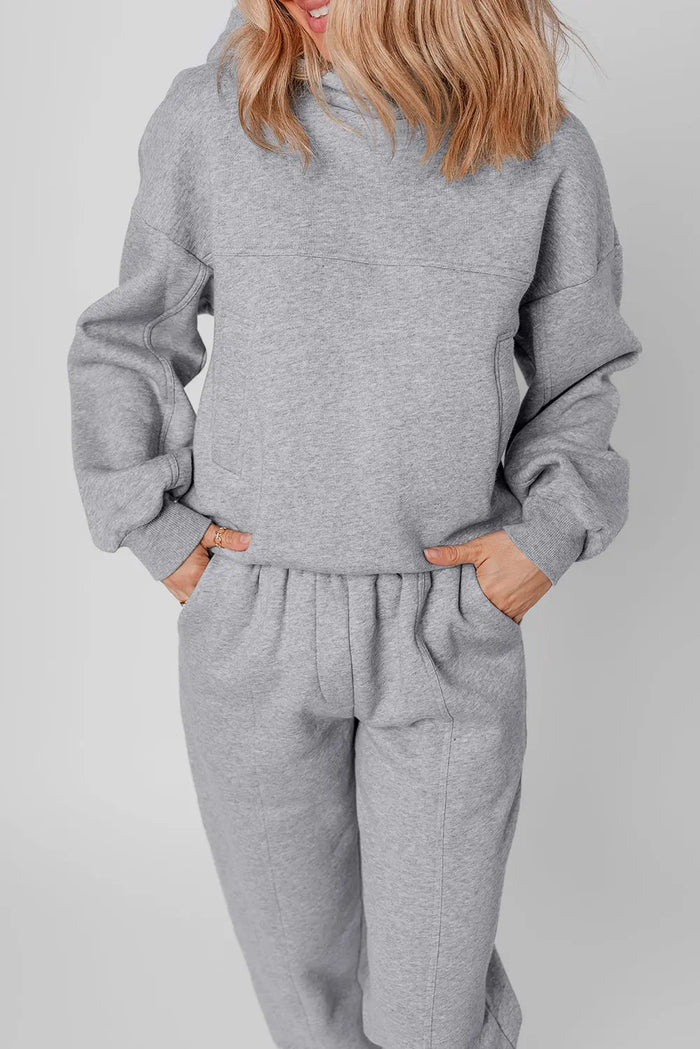 Exposed Seams Hoodie and Joggers Activewear Co-ord Set - Activewear/Activewear Sets