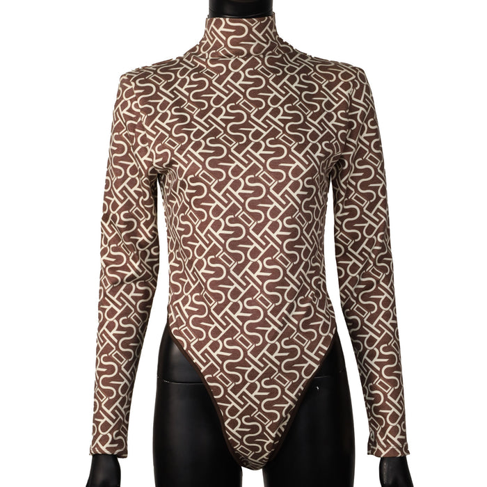 Fabrosanz: FRS Monogram Print Turtleneck Bodysuit