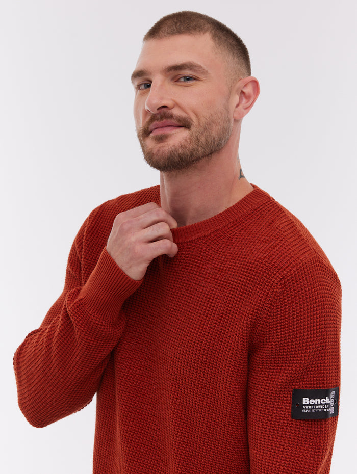 Falum Orange OR085 Knit Crews Waffle Shot 2