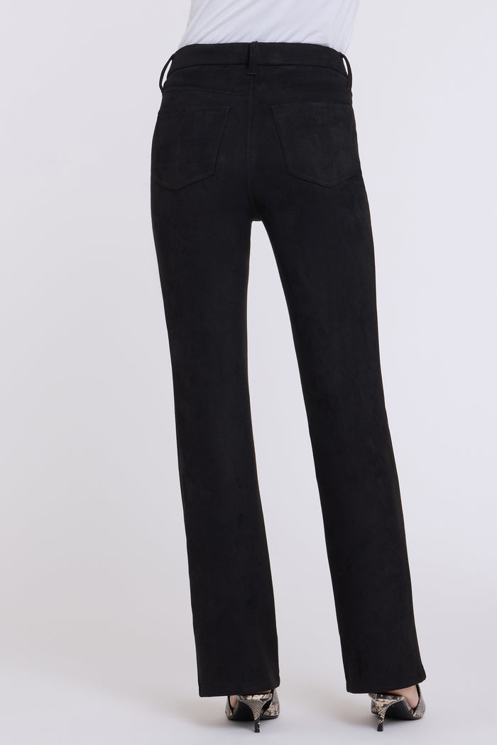 Faux Suede Brooklyn Bootcut Pants - Black