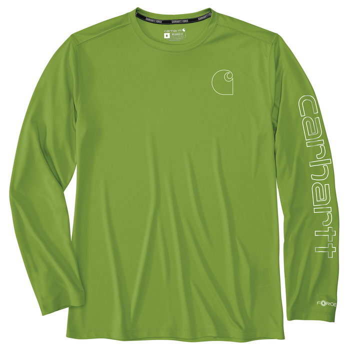 Force Sun Defender™ Lightweight Long-Sleeve Logo Graphic T-Shirt - GH2-Switchgrass | Carhartt 106164