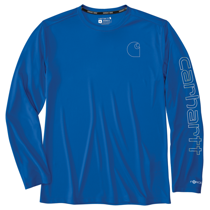 Force Sun Defender™ Lightweight Long-Sleeve Logo Graphic T-Shirt - HG8-Beacon Blue | Carhartt 106164