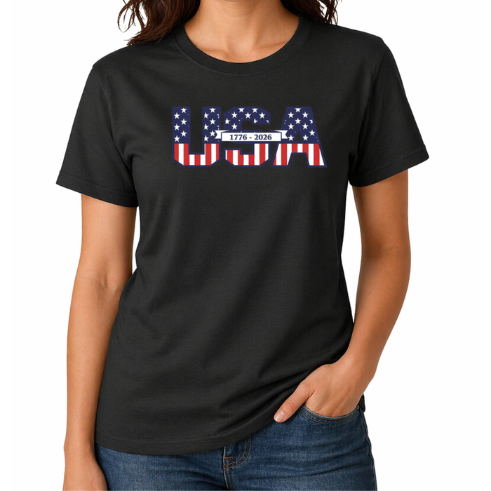 Founders' Scroll America 250 Made in USA Women's Shirt | The Flag Shirt