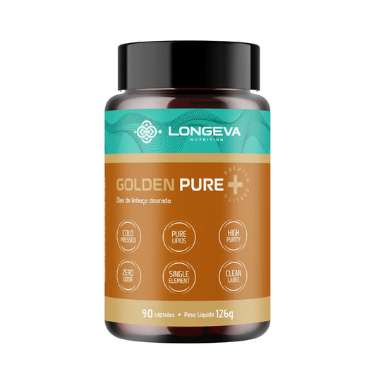 Golden Pure - Óleo de Linhaça Dourada Prensado a Frio - Saúde da Mulher (90 Cápsulas)