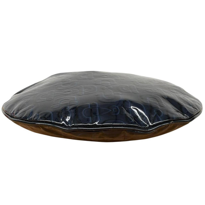 Gucci Navy Blue Patent Leather Horsebit Embossed Hobo Crescent Bag