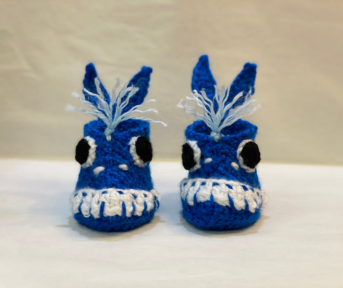 Handmade Crochet Blue Whale Baby Booties