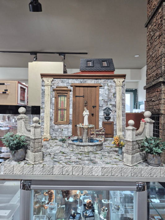 Handmade Garden Scenery Hotel Patio Foyer - Pamela Obrien My Miniature Creations