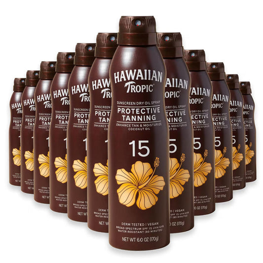 Hawaiian Tropic Dry Oil Sunscreen Spray SPF 15 - 6 oz - 12 Pack