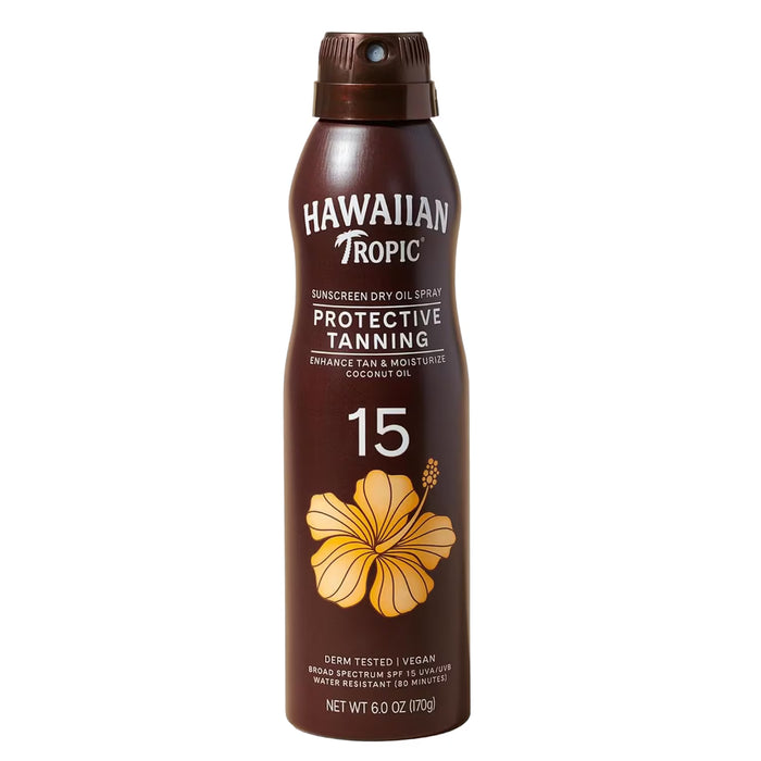 Hawaiian Tropic Dry Oil Sunscreen Spray SPF 15 - 6 oz - 12 Pack