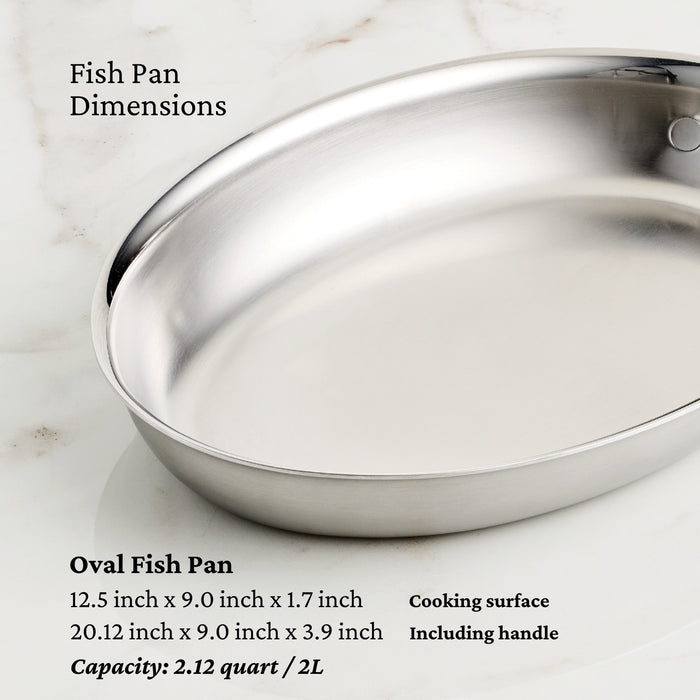 Hestan Provisions Oval Fish Pan 12.5 x 9 inches
