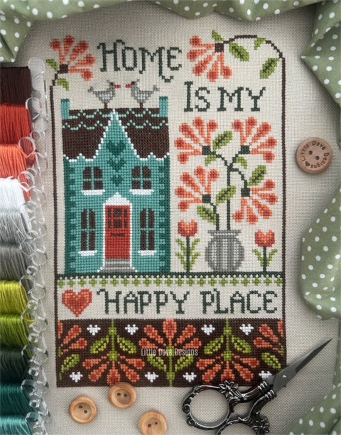 Home is my Happy Place Cross Stitch Kit, Little Dove Designs