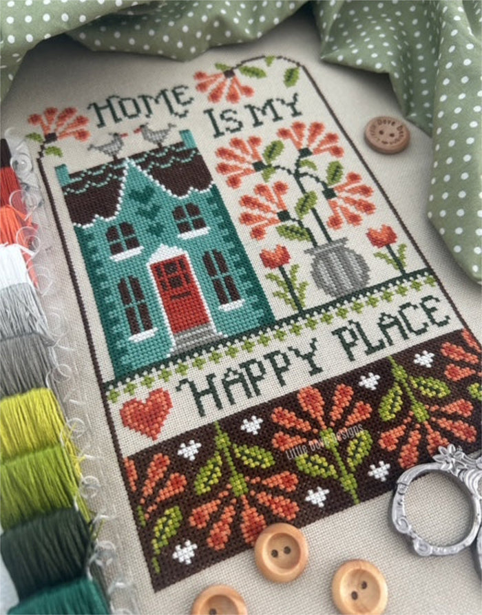Home is my Happy Place Cross Stitch Kit, Little Dove Designs