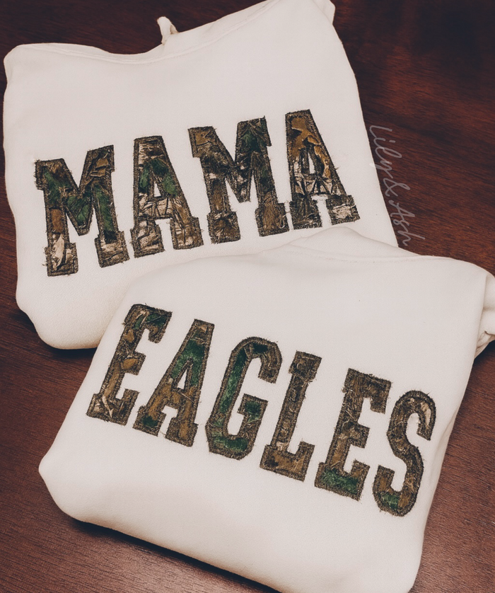 [hoodie] Camo Applique Custom Sweatshirt Preorder // ships in 2-3 weeks