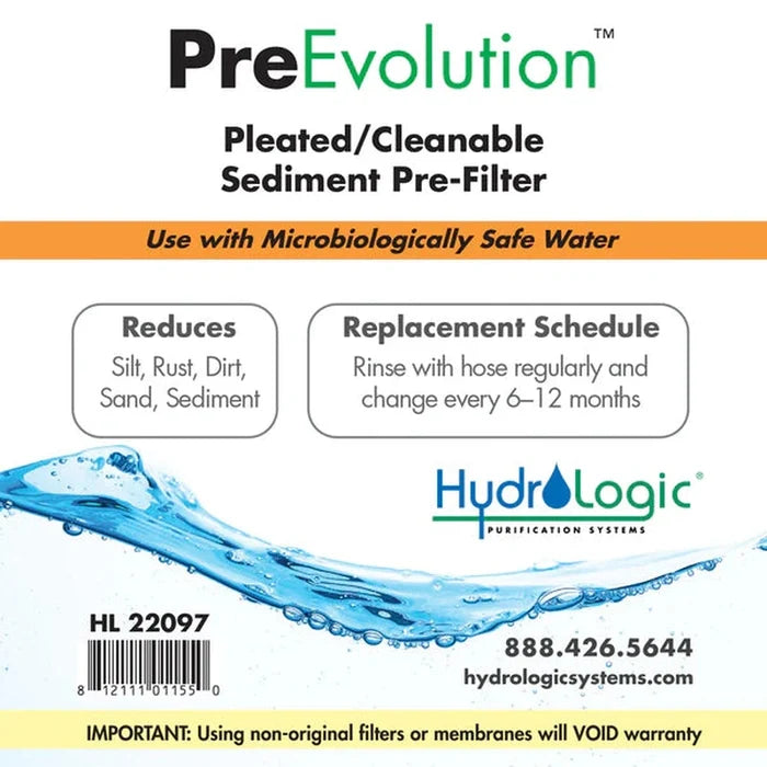Hydro-Logic PreEvolution™ Pleated Sediment Filter