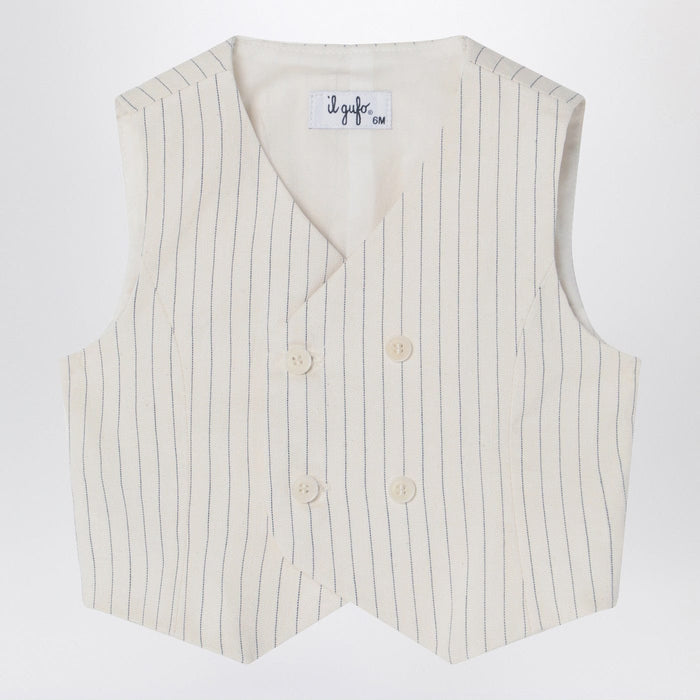 Vests 18 Il Gufo - Double-breasted vest in pinstriped cotton Brand