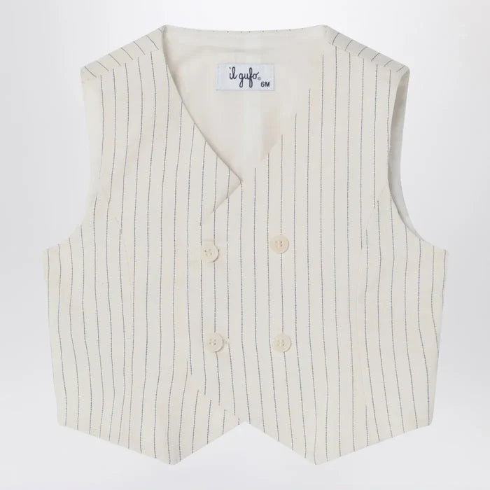 Il Gufo - Double-breasted vest in pinstriped cotton Brand Vests 18