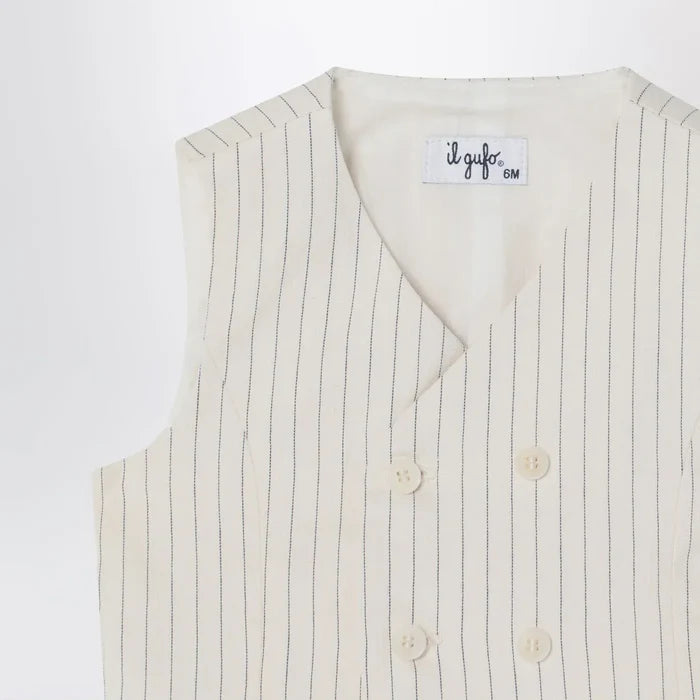 Il Gufo - Double-breasted vest in pinstriped cotton Brand Vests 18