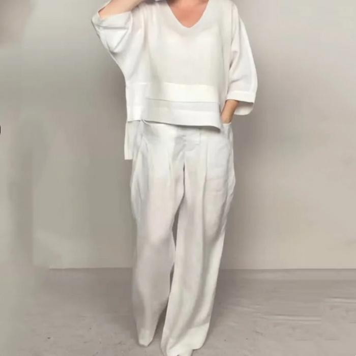 Ilyara - Ensemble Décontracté Coton Lin Femme