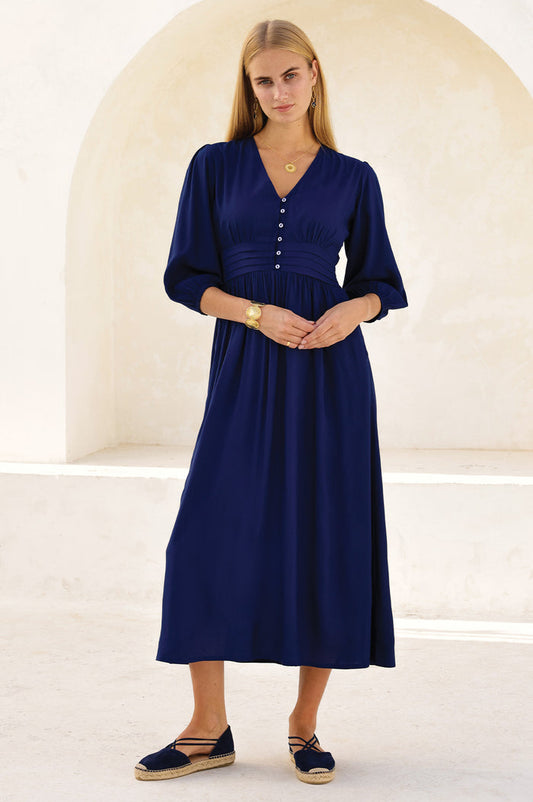 Jyoti Rayon Dress | Navy