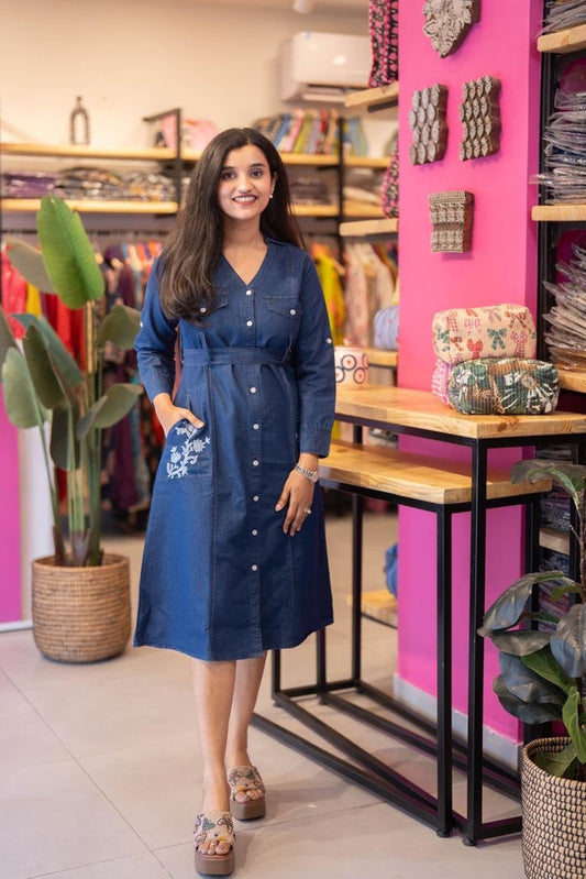 Latina A-line Denim Dress