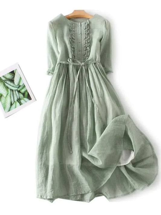 Laureen | Stylish Linen-Look Dress