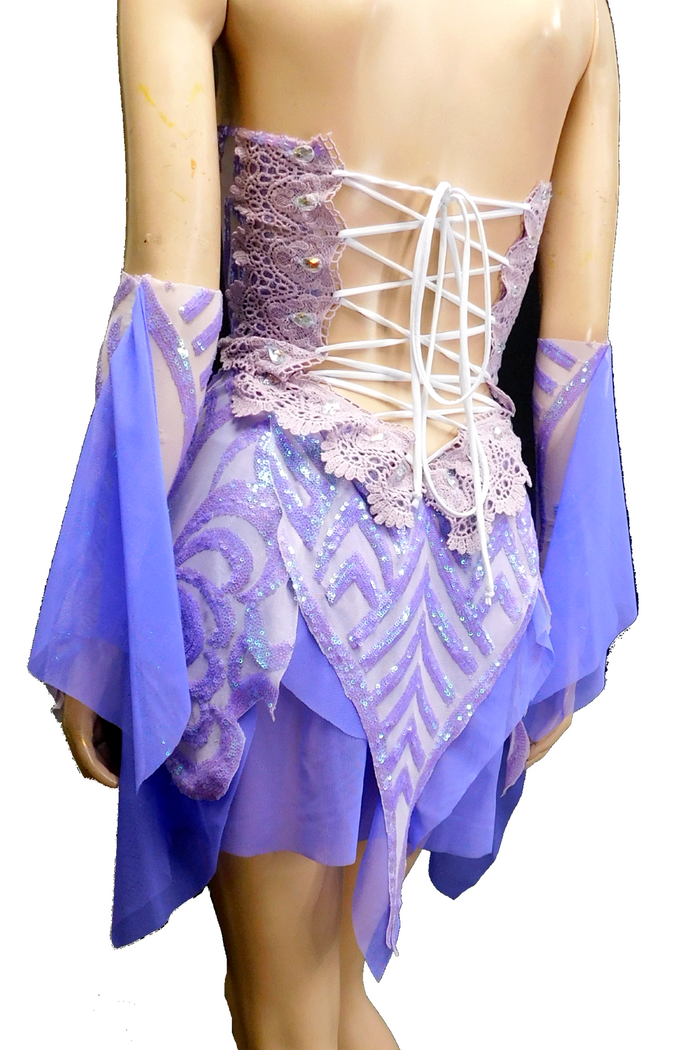 Lavender Purple Iridescent Sequins Goddess Nymph Fairy Dress Dance Festival