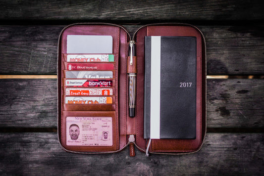 Leather Zippered Hobonichi Weeks Cover - Brown