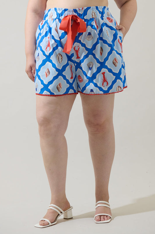 Lobster Bay Melia High Waisted Shorts Curve