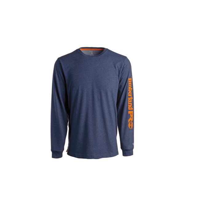 LONG SLEEVE BASE PLATE LOGO WICKING T-SHIRT - 440-Navy Heather | Timberland PRO TB0A1OZ8