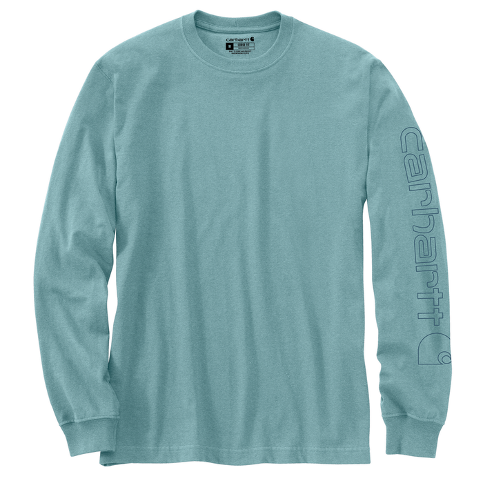 Loose Fit Heavyweight Long-Sleeve Logo Sleeve Graphic T-Shirt - HL1-Summer Blue Heather | Carhartt K231