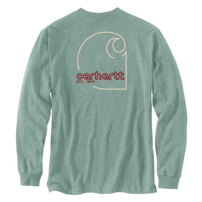 Loose Fit Heavyweight Long-Sleeve Pocket C Graphic T-Shirt - GI1-Patina Heather | Carhartt 106496