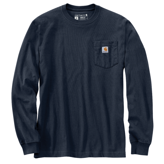 Loose Fit Heavyweight Long-Sleeve Pocket C Graphic T-Shirt - NVY-Navy | Carhartt 106496
