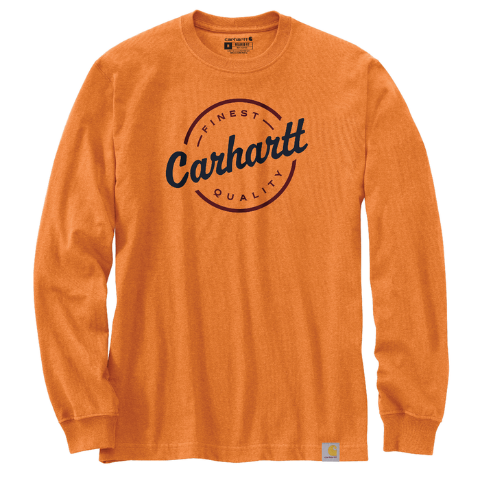 Loose Fit Heavyweight Long-Sleeve Script Graphic T-Shirt - Q90-Rust Heather | Carhartt 106359
