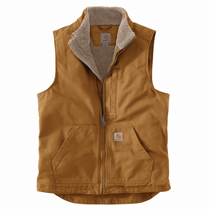 LOOSE FIT WASHED DUCK LINED MOCKNECK VEST - BRN-Carhartt Brown | Carhartt 104277