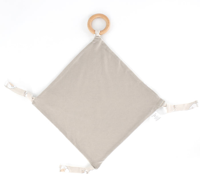 Lovey, Merino Wool and Organic Cotton with Removable Teething Ring, Sheep
