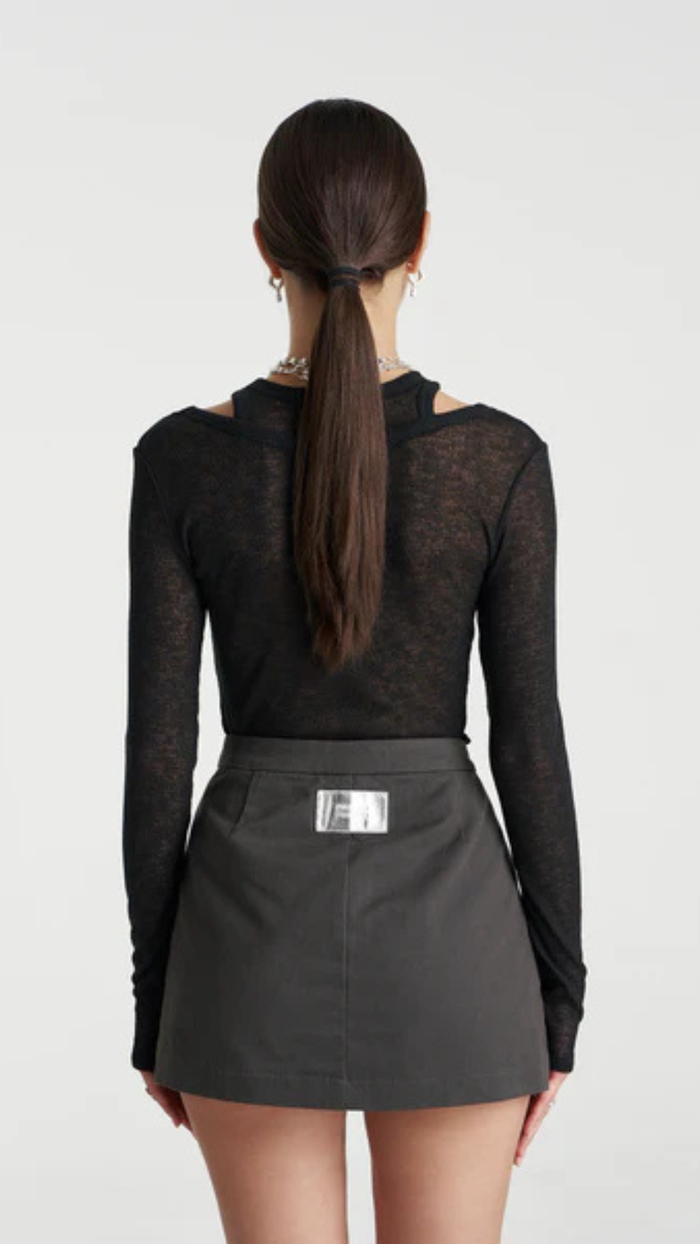 LS CUT OUT TOP-BLACK