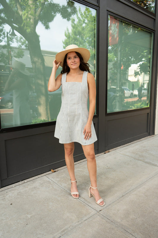 Maeve Mini Dress | Womens| Railroad Stripe