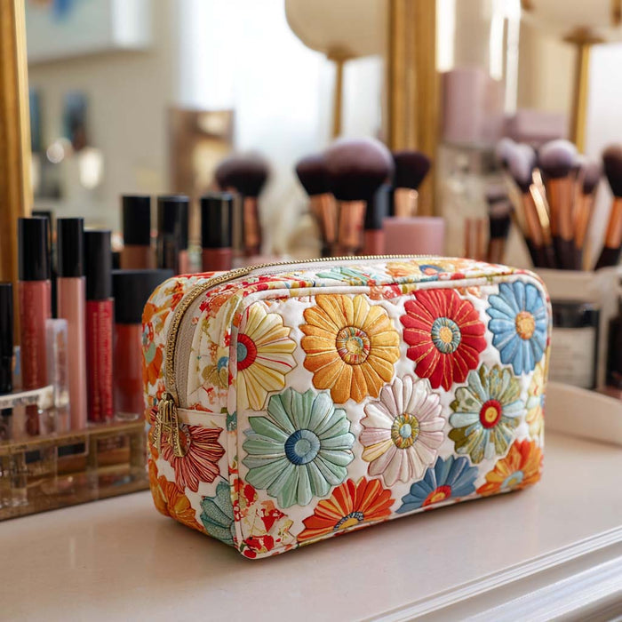 Makeuptaske "Blå Blomstermark"