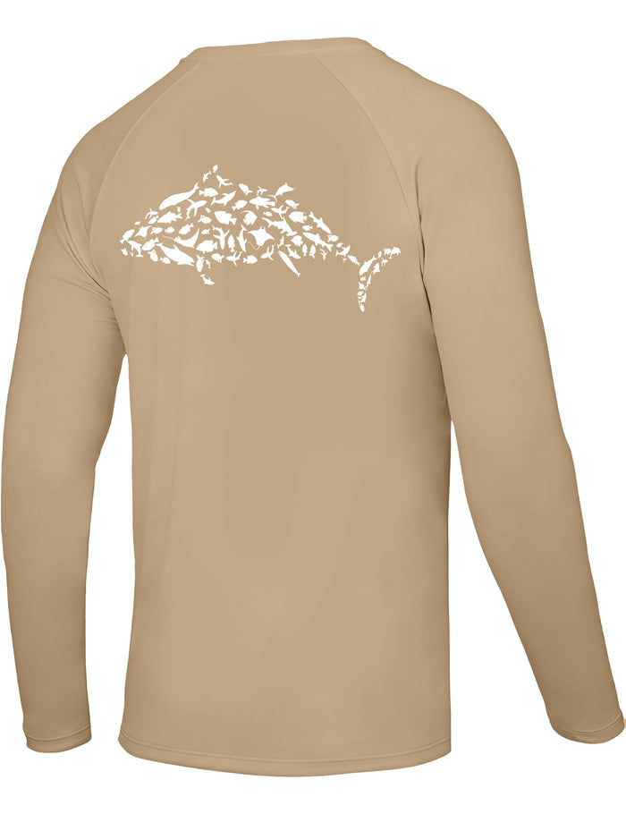 Men's Fishing Shirt Long Sleeve, UPF50+ UV Protection Sun Shirts, Quick Dry Graphic T Shirt for Running Hiking