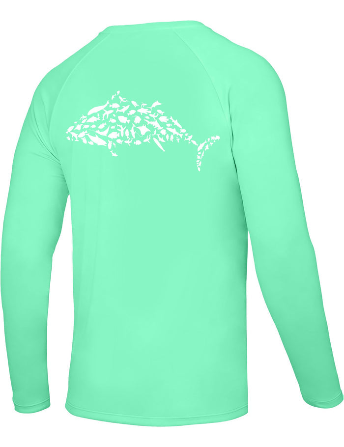 Men's Fishing Shirt Long Sleeve, UPF50+ UV Protection Sun Shirts, Quick Dry Graphic T Shirt for Running Hiking