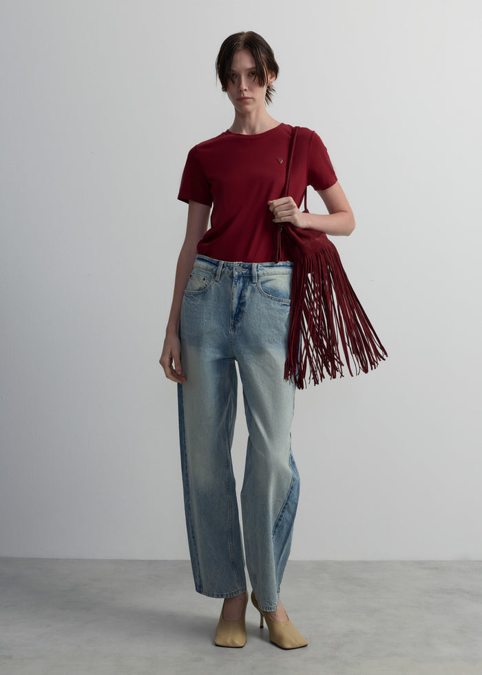 MID-RISE BARREL JEANS