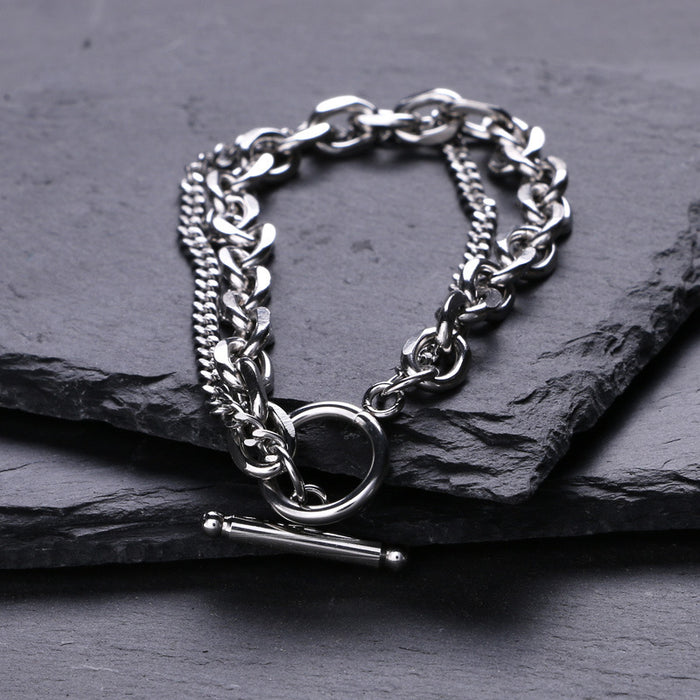 MJ163 - Antique Silver Chain Fashion Bracelet