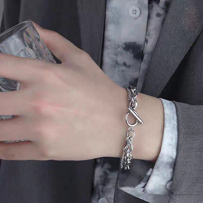 MJ163 - Antique Silver Chain Fashion Bracelet
