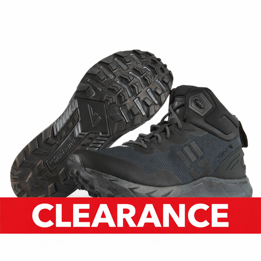 MudGear Speed Ruck Boots black mid-cut shoe showing tread sole and side profile