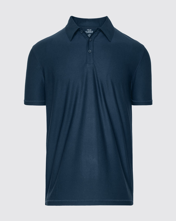 Navy Active Polo 2.0 in a classic deep navy color, featuring a clean design with short sleeves and a traditional collar, ideal for men's basics and versatile everyday wear.