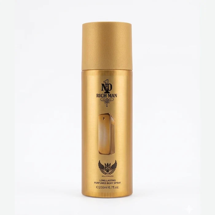 No. 1 Rich Man Long Lasting Perfumed Body Spray for Men - 200ml (6.7 fl. oz.) - Affordable Fragrance Dupe